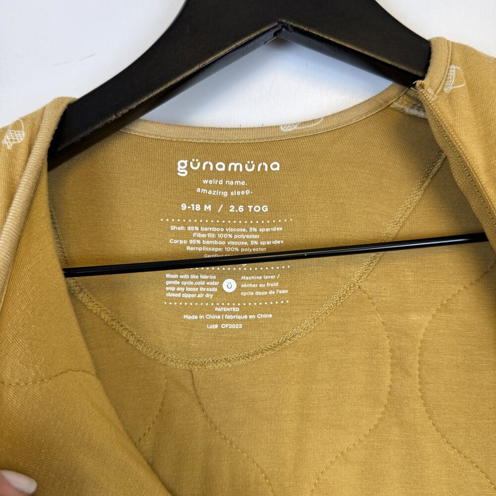 Gunamuna Acorns Sleeveless Sleep Sack Yellow - 9-18 Months 2.6 TOG - Picture 3 of 6